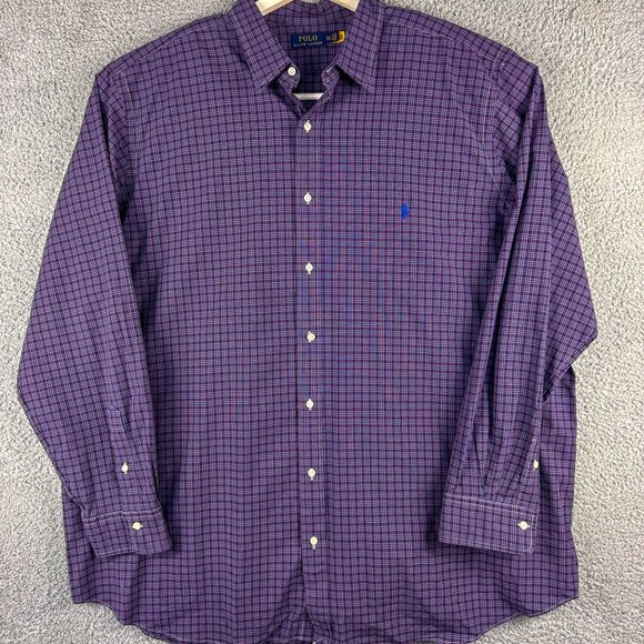 Polo Ralph Lauren Other - Ralph Lauren Shirt Men 3XLT Tall Purple Plaid Business Casual Preppy Office